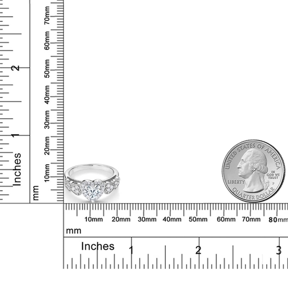 Certified Brilliant 1.23ct Diamond Heart Ring Charles Colvard Moissanite Wedding - Picture 3 of 6